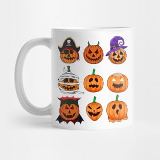 Halloween Costume Pumpkin Characters Mug